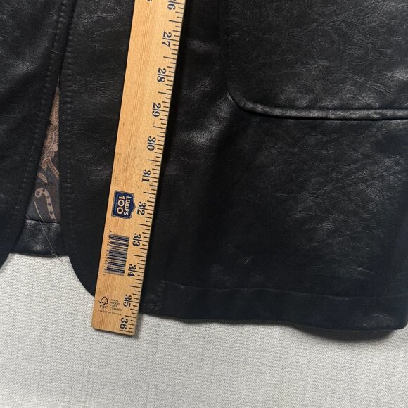 Vintage Russell Scott Liquid Faux Leather Blazer Black Jacket Size M/L - Picture 13 of 16